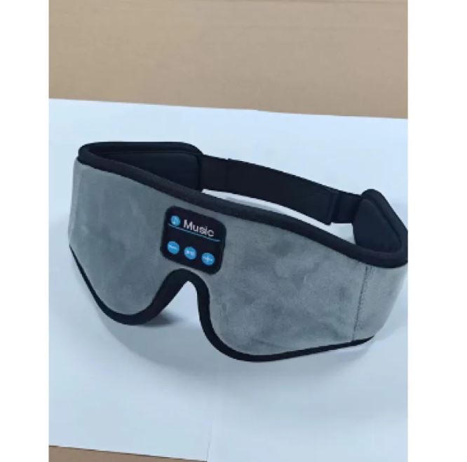 Gray sleep mask with Bluetooth controls