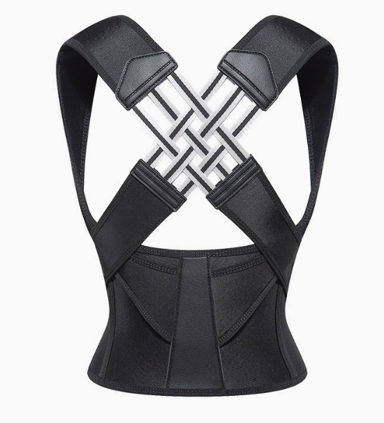 Black posture corrector on a white background