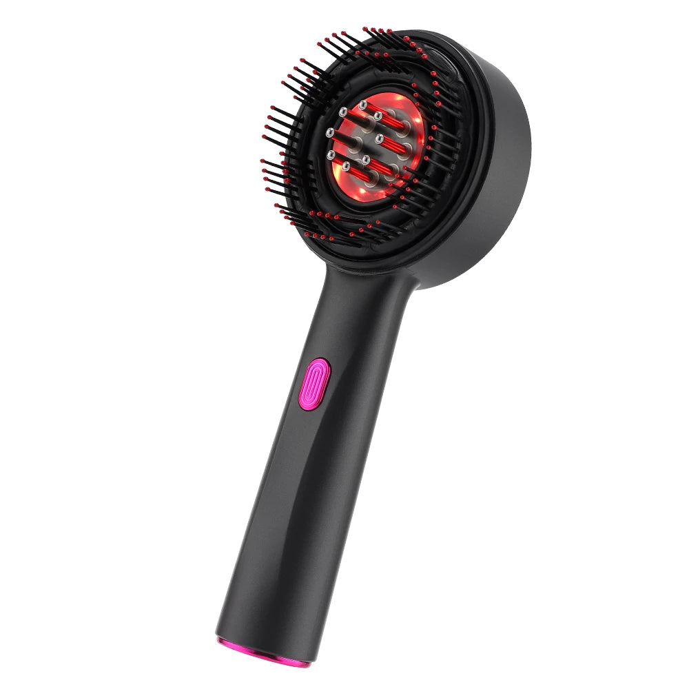 Black hair dryer with red interior on a white background