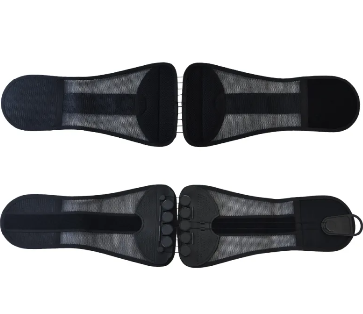 Black foot-shaped products with mesh design on a white background