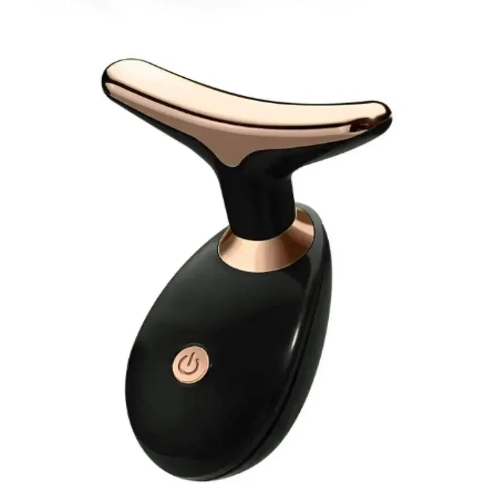 Black and rose gold electronic device on a white background