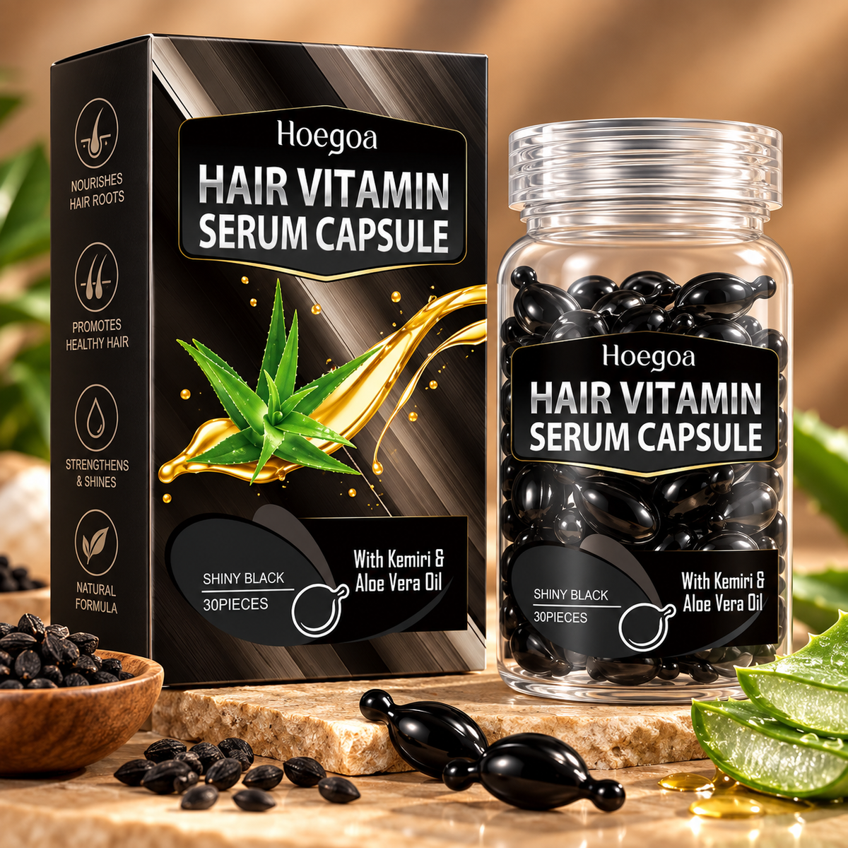 Hair Care Capsules for Smooth, Shiny, Frizz Control - Bran's Tiv'i Goods