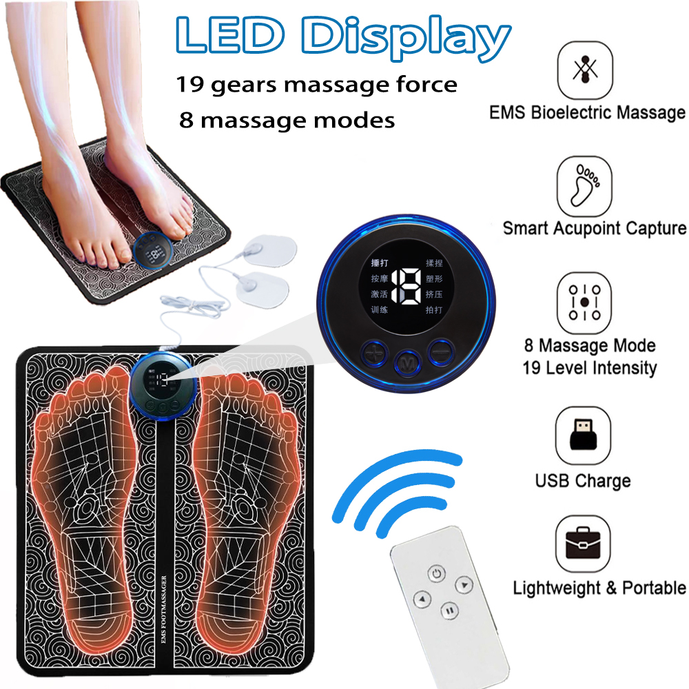 Electromagnetic therapy device with LED display, massage force control, and various features