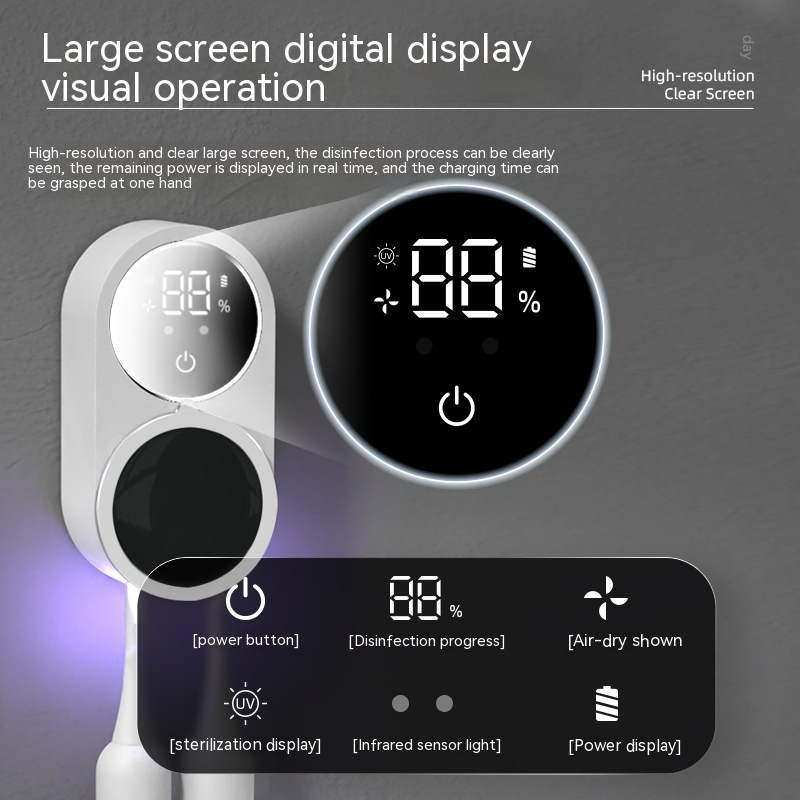 Digital display with large screen and visual operation on a gray background