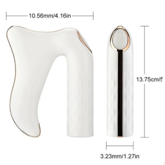 Gua Sha tool with dimensions labeled