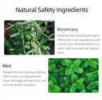 Information on natural safety ingredients with images of rosemary and mint.