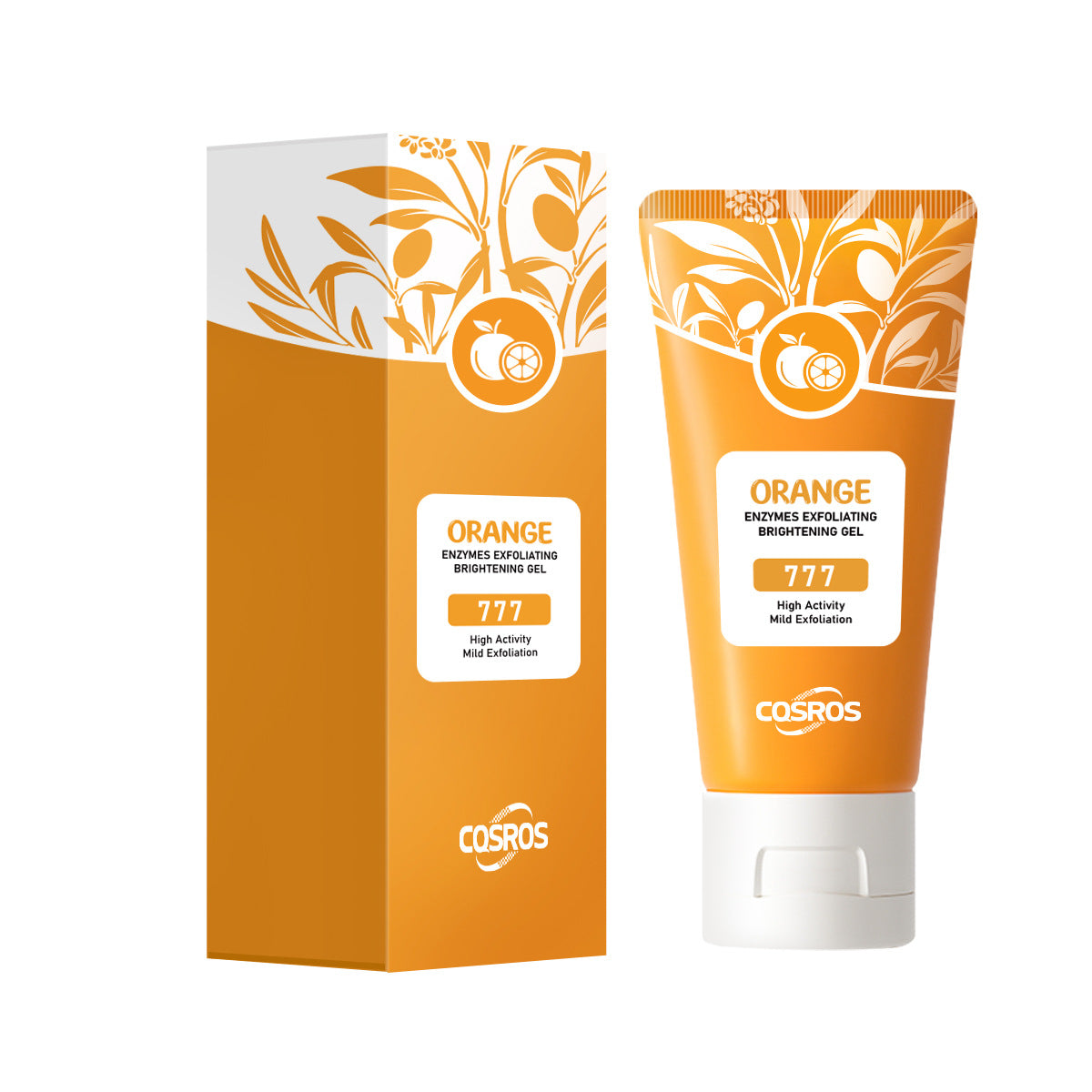 Cosmos Orange Enzyme Exfoliating Brightening Gel with packaging on a white background