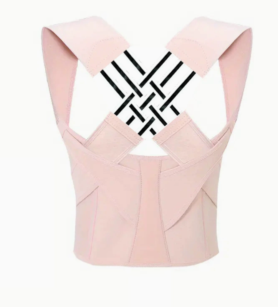 Pink crop top with geometric cut-out design on a white background