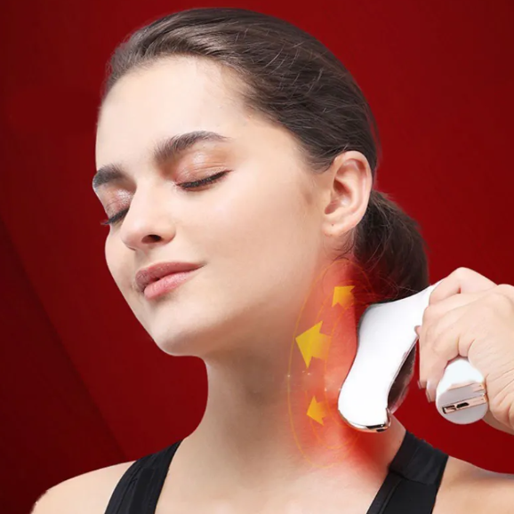 Woman using a neck massager
