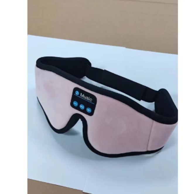 Pink sleep mask with Bluetooth control panel